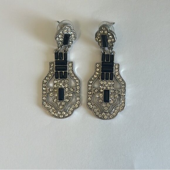 Silver Tone Cubic Zirconia Boho Earrings - Picture 1 of 6